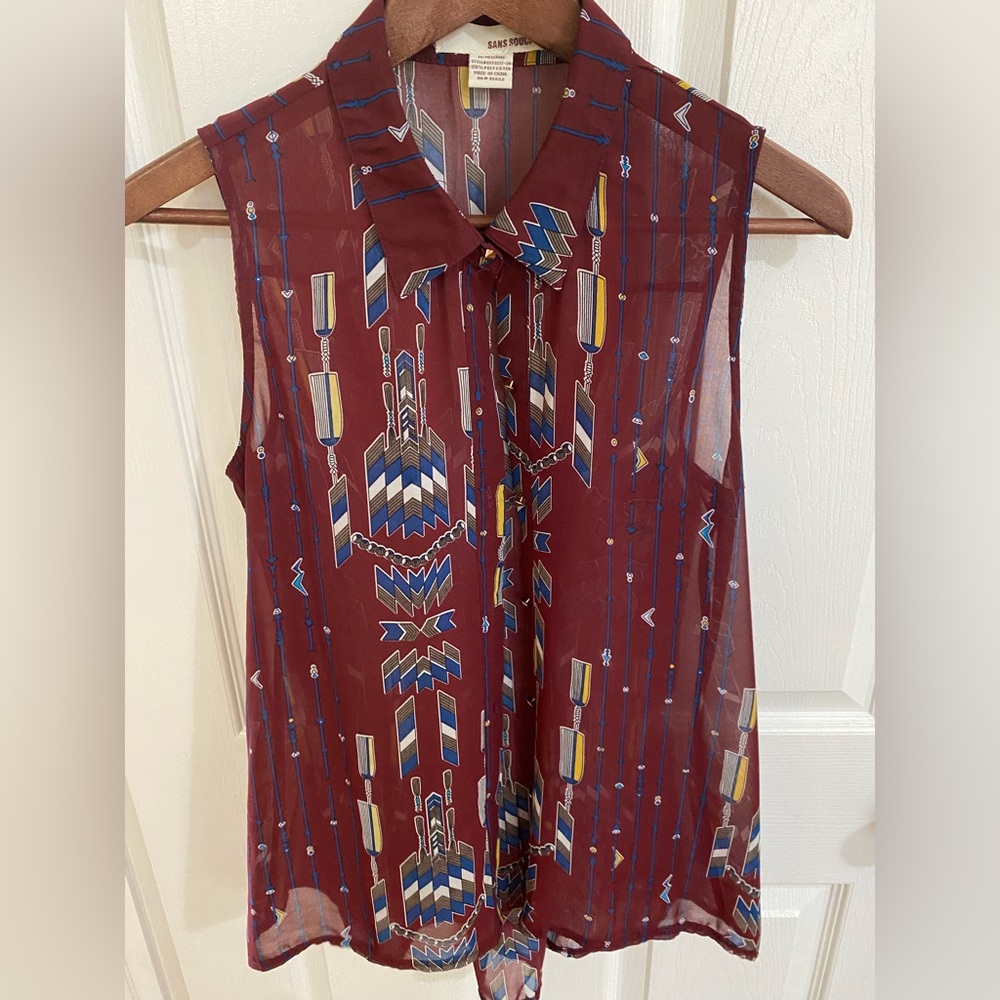 Garnet and Gold Button Up Blouse GAMEDAY STYLE